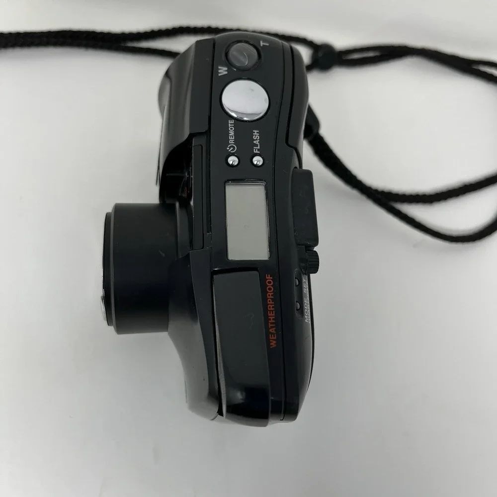 Olympus Infinity Stylus Zoom 105 35mm Film Camera Black - FOR PARTS (Stuck Lens)